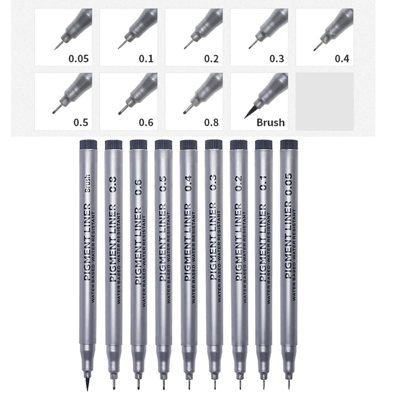 9本セット、顔料入りの極細ペン、スケッチや漫画、カリグラフィ - Copic Marker Sketch のレビューと価格