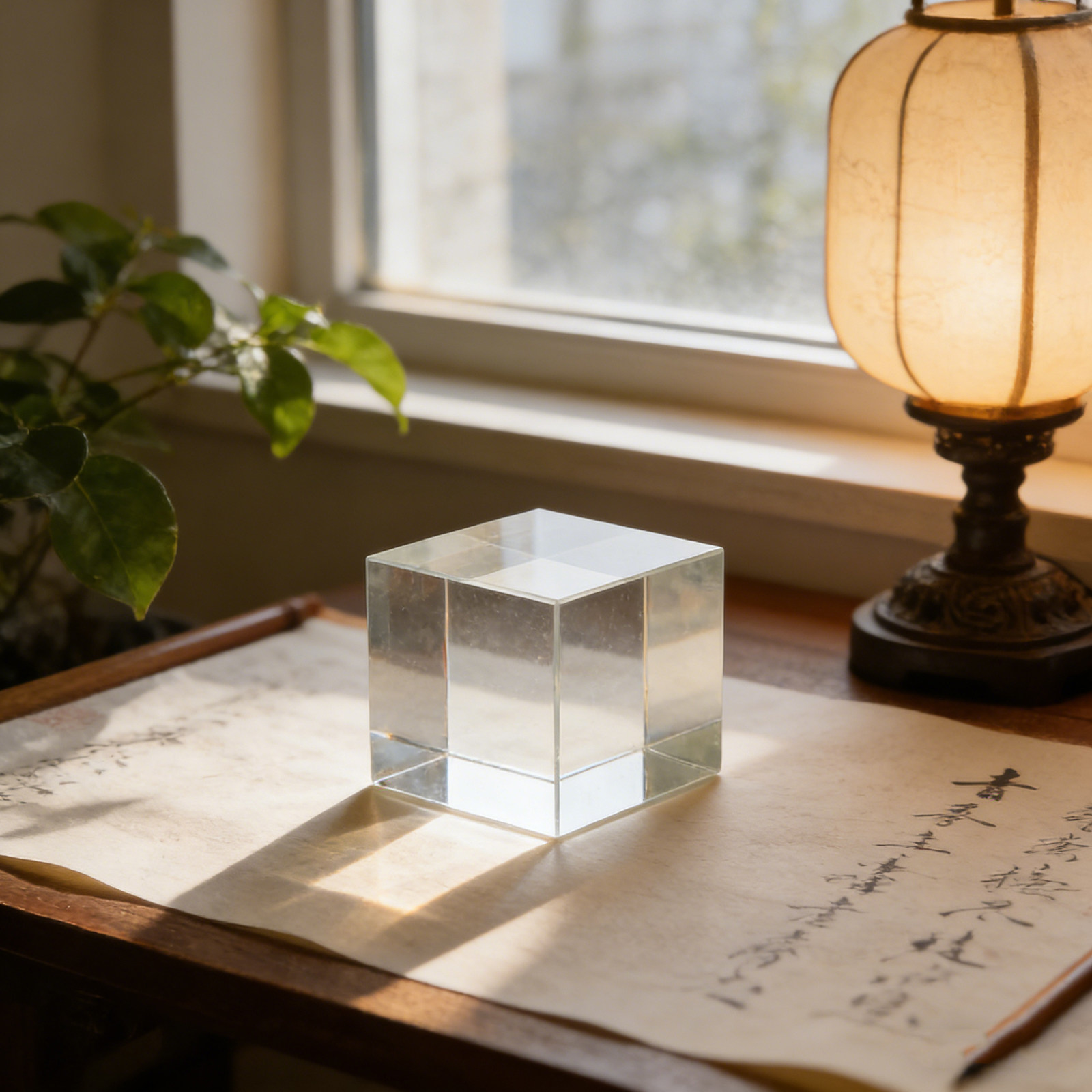 滑らかな表面の正方形クリスタル製ペーパーウェイト。透明で重厚 - Paper Weight Crystal のレビューと価格