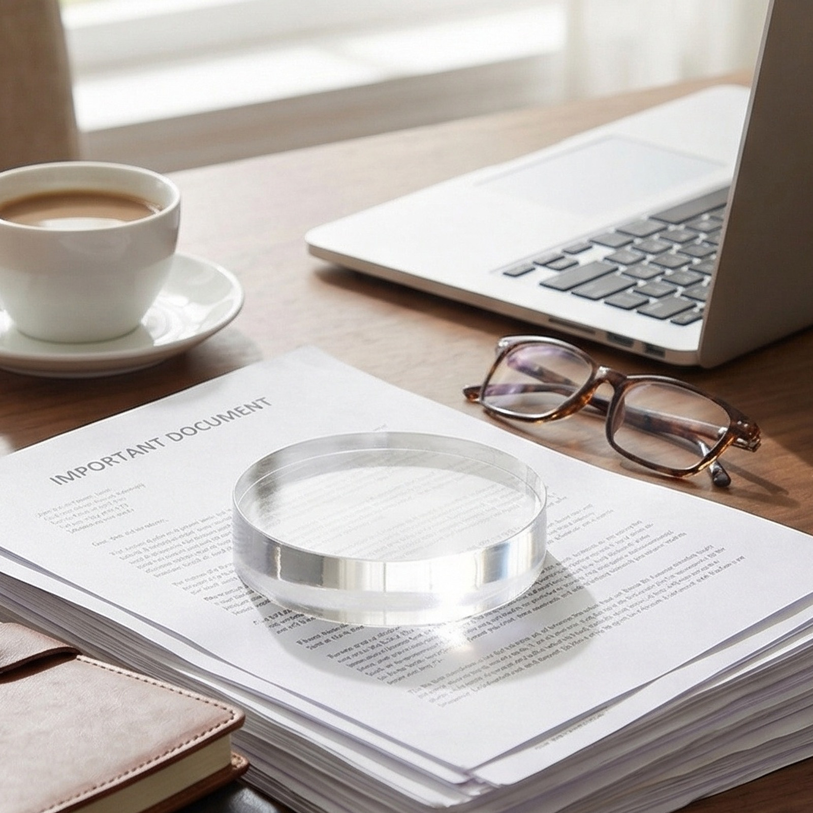 透明な丸いクリスタルガラス製ペーパーウェイト。直径約8cm。 - Paper Weight Crystal のレビューと価格
