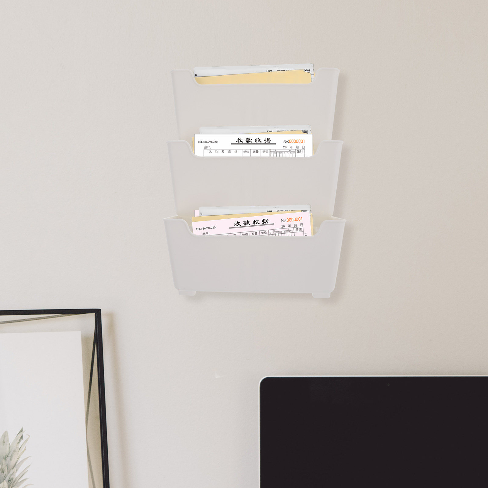 1個入り、壁掛け式プラスチック製ファイル整理ケース。壁に貼り - Magazine Holder Rack のレビューと価格