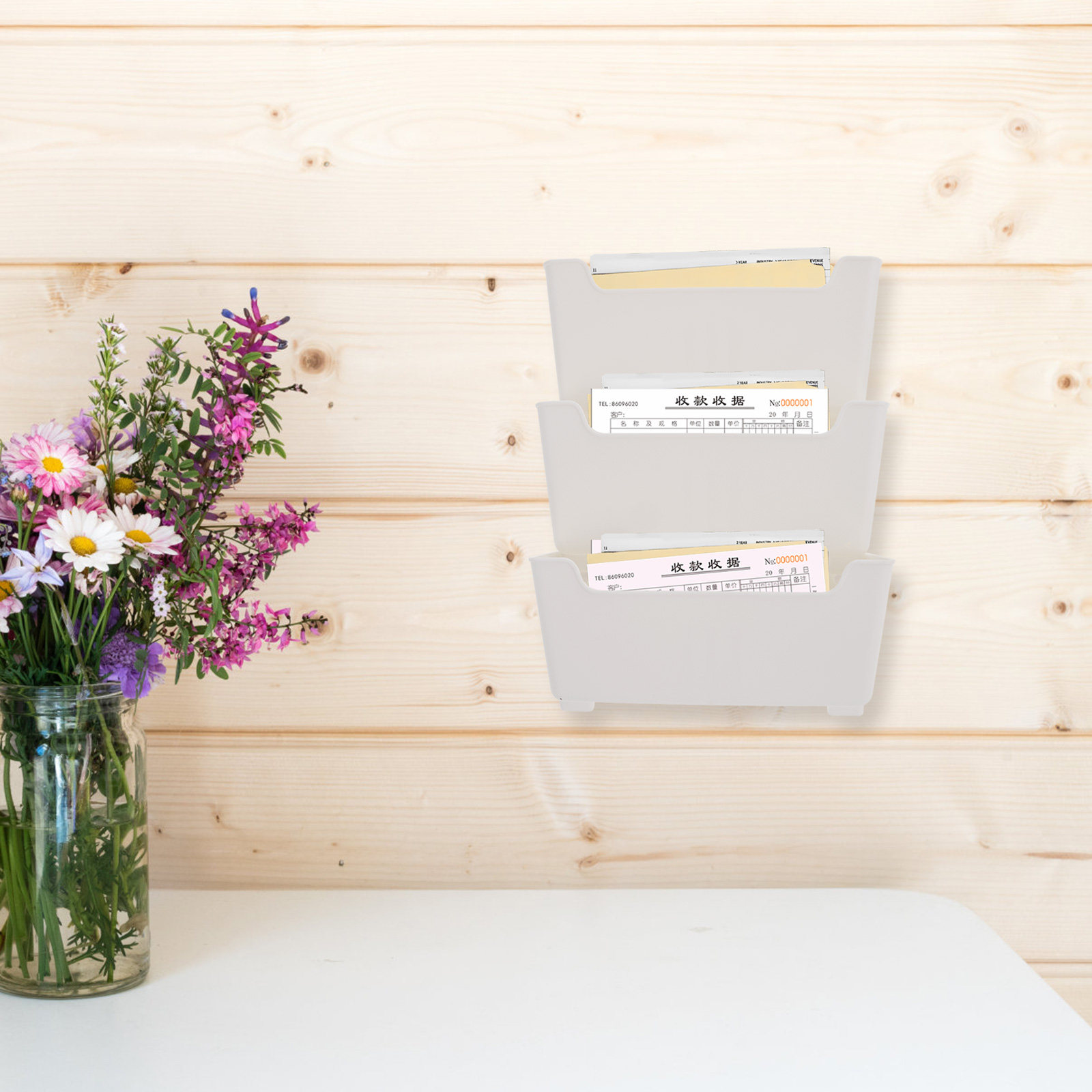 1個入り、壁掛け式プラスチック製ファイル整理ケース。壁に貼り - Magazine Holder Rack のレビューと価格